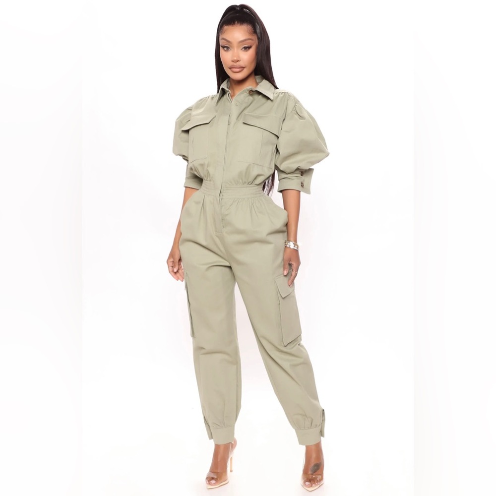 Fashion Nova Olive Jumpsuit
